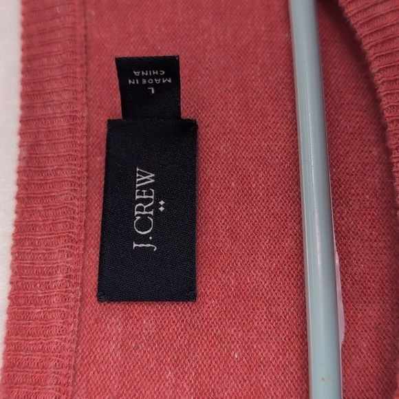 J Crew Heather Red Crewneck Linen Blend Knit Top Size Large - Picture 2 of 4